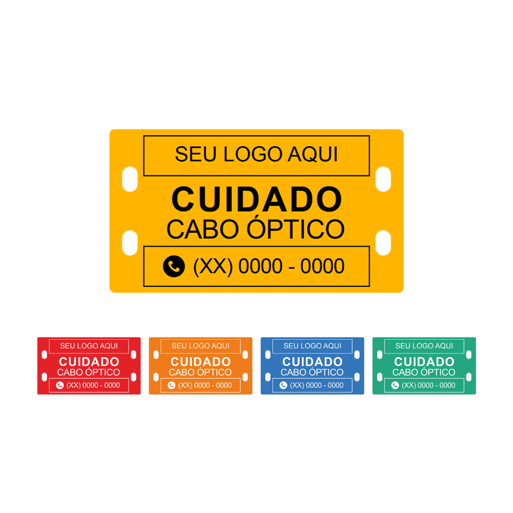 PLAQUETA DE IDENTIFICAÇÃO DE CABO ÓPTICO - PERSONALIZADA
