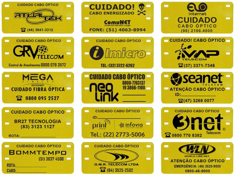 PLAQUETA DE IDENTIFICAÇÃO DE CABO ÓPTICO - PERSONALIZADA em Novo Hamburgo